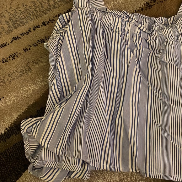 NWT Vestique blue and white stripe crop tank top - Picture 6 of 8